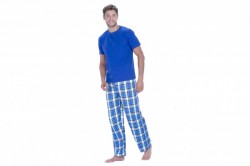 Short Sleeve Jersey Top & Woven Long Bottom Pajama 